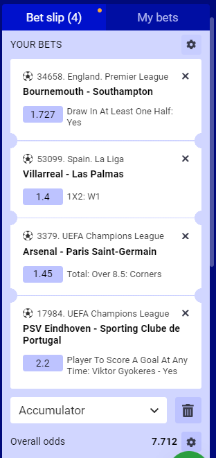 Paripesa Acca 30th September to 1st October 2024