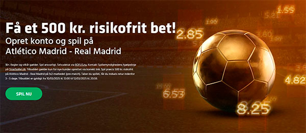 Atletico Madrid - Real Madrid risikofrit bet - Spil 500 kr. risikofrit hos Expekt