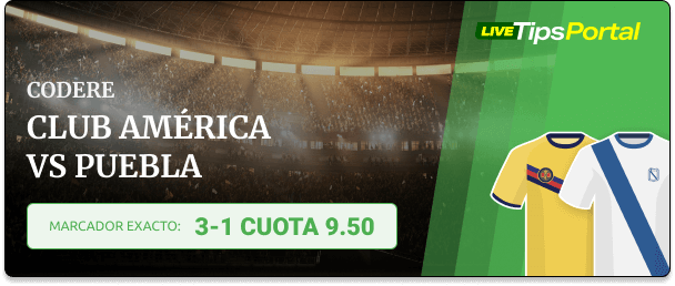 Marcador exacto - Pronóstico Club América vvs Puebla