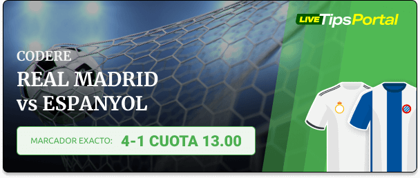 Pronóstico de marcador exacto para el REal Madrid vs Espanyol - 21.09.2024