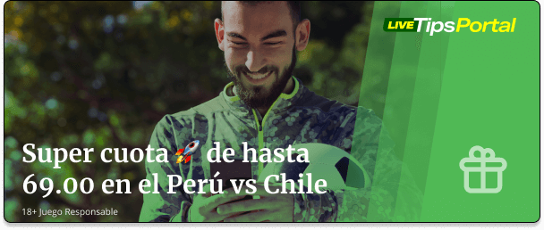 Supercuota de Coolbet de hasta 69.00 para el Perú vs Chile