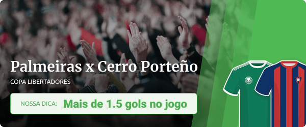 Palmeiras x Cerro Porteño Palpites de apostas - Copa Libertadores 20.04.2023