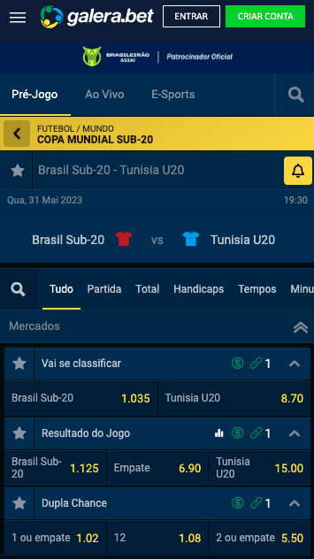 Brasil x Tunisia Sub-20 Palpite - Copa Mundial Sub-20 31.05.23