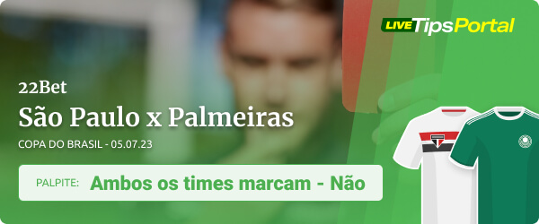 São Paulo x Palmeiras - palpite Ambos marcam - Não 05.07.23