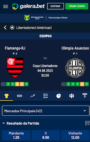 Flamengo x Olimpia Palpites - Copa Libertadores 03.08.2023 com odds Galera.bet