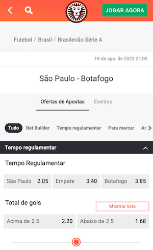 São Paulo x Botafogo Palpite - Brasilierão 19-08-2023 Odds LeoVegas