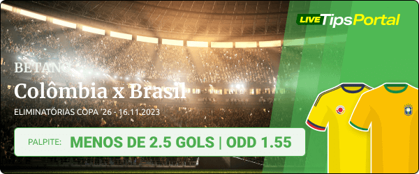 Colombia x Brasil Palpite - Copa do Mundo 2026 Menos de 2.5 gols