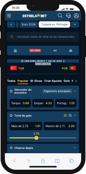 Turquia x Portugal Palpite - Euro 2024 22/06/2024 Odds Estrelabet