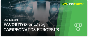 Odds para campeão dos principais campeonatos europeus 2024/25