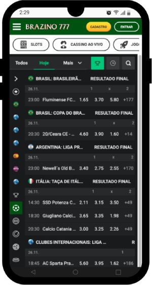 Brazino777 - Lista de apostas