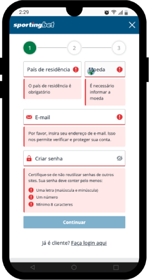 Cadastro na Sportingbet login